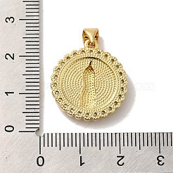 Rack Plating Brass Micro Pave Cubic Zirconia with Synthetic Opal Pendants&nbsp;KK-D088-13G