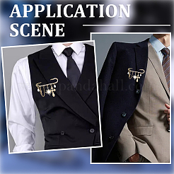 16Pcs 2 Colors Iron Rhinestone Safety Pins&nbsp;FIND-SC0022-23A