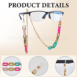 1Pc Acrylic with Alloy Oval Link Chains Neck Strap for Eyeglasses&nbsp;AJEW-CN0003-60C