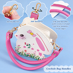 Cowhide Bag Handles with Alloy Swivel Clasps&nbsp;FIND-WH0126-546A