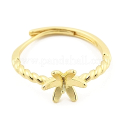 Flower Brass Adjustable Ring Settings&nbsp;LS-KK-G527-01D-G