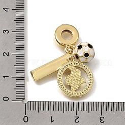 Brass Micro Pave Clear Cubic Zirconia and Enamel European Dangle Charms&nbsp;CU-CBAA556-13G