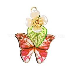 8Pcs 8 Colors Glass Seed Beaded Butterfly & Flower Pendants&nbsp;PALLOY-JF04461