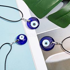 DIY Evil Eyes Pendant Necklaces Making Kits&nbsp;DIY-NB0004-78