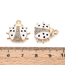 Rack Plating Alloy & Rhinestone & Enamel Pendants&nbsp;ENAM-T024-02M-G