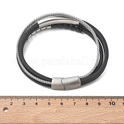 Microfiber Leather Cord Multi-strand Bracelets&nbsp;BJEW-C153-01F