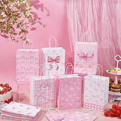 24Pcs 8 Styles Bowknot Pattern Paper Gift Tote Bags&nbsp;CARB-UN0001-01