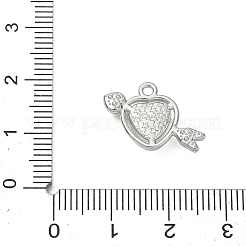 Alloy Rhinestone Pendants Heart with Arrow Charms&nbsp;RB-CBA7D90-03P