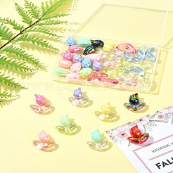 48Pcs 2 Styles UV Plated Acrylic Beads&nbsp;SACR-FS0001-37