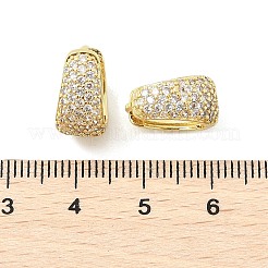 Brass Micro Pave Clear Cubic Zirconia Hoop Earrings&nbsp;EJEW-M077-20G