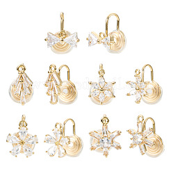 10Pcs 5 Styles Brass Micro Pave Cubic Zirconia Ear Cuff Findings&nbsp;KK-TA0003-23