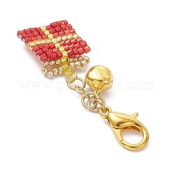 Christmas Gift Handmade Glass Seed Beads Pendant Decoraitons&nbsp;HJEW-MZ00350-01