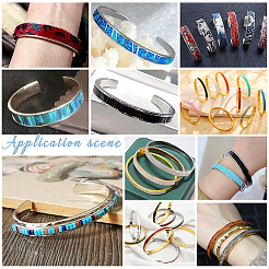 4Pcs 2 Styles Egg Shaped 201 Stainless Steel Grooved Hinged Bangles&nbsp;STAS-UN0048-69