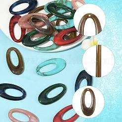 24Pcs 6 Colors Acrylic Pendants&nbsp;OACR-FS0002-64
