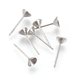Non-Tarnish 304 Stainless Steel Post Stud Earring Settings&nbsp;STAS-I097-006C-P