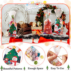 40Pcs 4 Styles  Christmas Theme OPP Self-adhesive Cookie & Snacks Package Bags&nbsp;CON-TAC0010-90A