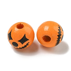 Printed Wood European Beads&nbsp;WOOD-G022-08A-03