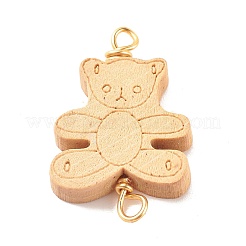 Spray Painted Wood Connector Charms&nbsp;PALLOY-JF01427-14