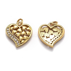 Brass Micro Pave Cubic Zirconia Pendants&nbsp;ZIRC-O039-06G