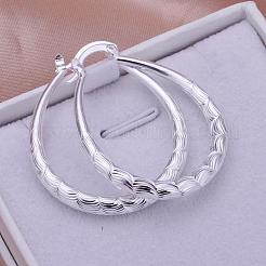 Women Big Earrings Silver Color Plated Brass Fancy Cut teardrop&nbsp;EJEW-BB11707