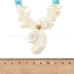 Ocean Natural Sea Shell Pendant Chip Beaded Necklaces for Women&nbsp;NJEW-JN06388
