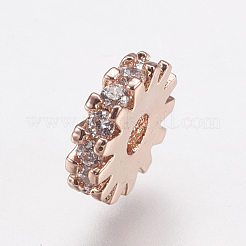 Brass Micro Pave Cubic Zirconia Bead Spacers&nbsp;ZIRC-E143-21RG