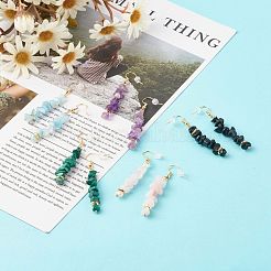 Natural Mixed Chip Gemstone Dangle Earring&nbsp;EJEW-JE04561
