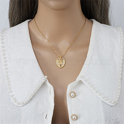 Brass Micro Pave Cubic Zirconia Openable Blank Locket Pendant Necklaces for Engraved Name&nbsp;FS-WG25E25-05