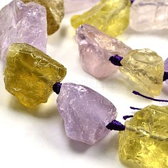 Nuggets Natural Lemon Quartz and Amethyst Beads Strands&nbsp;G-N0135-09