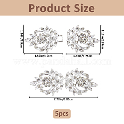 5Pcs Alloy & Crystal Rhinestone Snap Lock Clasps&nbsp;FIND-FH0008-91S