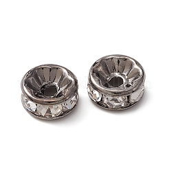 Brass Rhinestone Spacer Beads&nbsp;RB-YW0001-04D-01B
