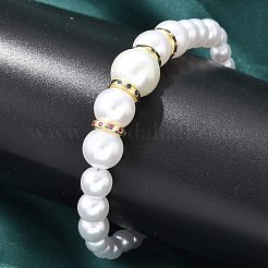 Round ABS Imitation Pearl Beads Bracelets for Women&nbsp;BJEW-B124-01G