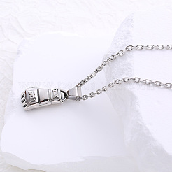 304 Stainless Steel Boxing Glove Pendant Necklaces for Women&nbsp;QE1257