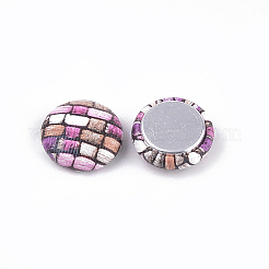 Imitation Leather Cabochons&nbsp;WOVE-S118-19B