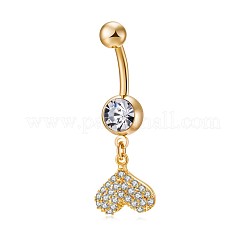Brass Cubic Zirconia Navel Ring&nbsp;AJEW-EE0004-12