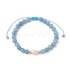 Natural Mixed Gemstone & Pearl Braided Bead Bracelets&nbsp;BJEW-JB09719