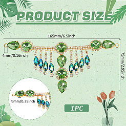 1Pc Flower Brass Rhinestone Ornament Accessories&nbsp;OHAR-FG0001-03