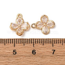 Brass Pave Clear Cubic Zirconia Charms&nbsp;KK-Z112-37G