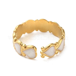304 Stainless Steel Enamel Cuff Rings&nbsp;RJEW-M171-04G