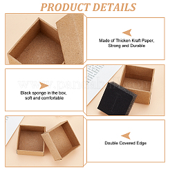 48Pcs 2 Styles Square Kraft Paper Cardboard Jewelry Ring Boxes&nbsp;CBOX-PH0002-24