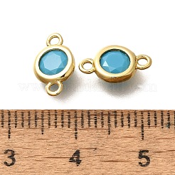 Brass Cubic Zirconia Connector Charms&nbsp;KK-Q043-24G-04