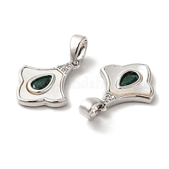 Brass Cubic Zirconia Pendants&nbsp;KK-M243-44P