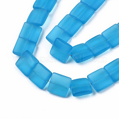 Transparent Frosted Glass Beads Strands&nbsp;FGLA-S001-01