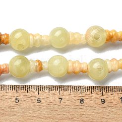 Natural Xiuyan Jade 3-Hole Guru Bead Strands&nbsp;G-K149-48
