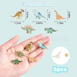 5Pcs 5 Style Dinosaurs Enamel Pins&nbsp;JBR096A