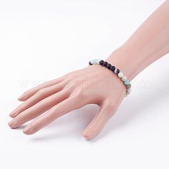 Frosted Natural Gemstone Stretch Bracelets&nbsp;BJEW-JB03361