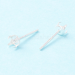 925 Sterling Silver Post Stud Earring Settings&nbsp;STER-P047-06A-S