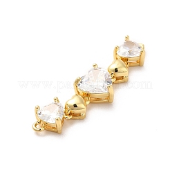 Brass Pave Clear Cubic Zirconia Connector Charms&nbsp;KK-H434-06G
