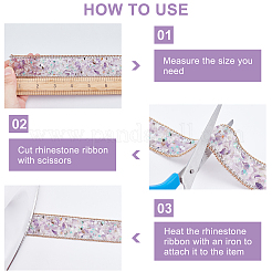 2Rolls 2 Colors Gemstone Chips Iron On Applique Metal Chain Sewing Accessories&nbsp;DIY-PH0002-24