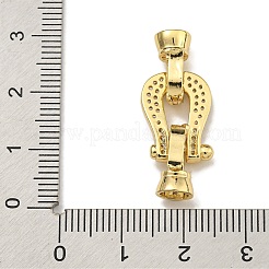 Brass Micro Pave Cubic Zirconia Fold Over Clasps&nbsp;KK-U037-27G-02